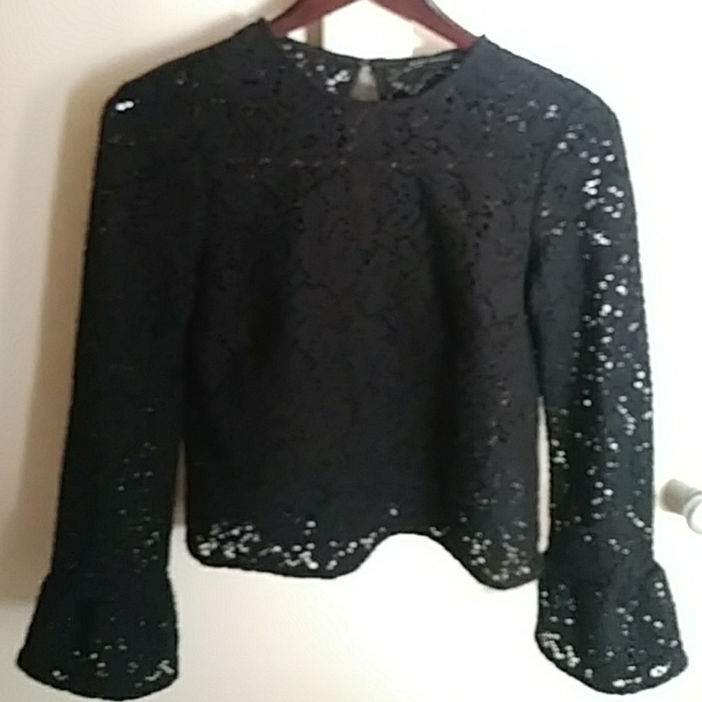 Zara bell sleeve crochet sweater